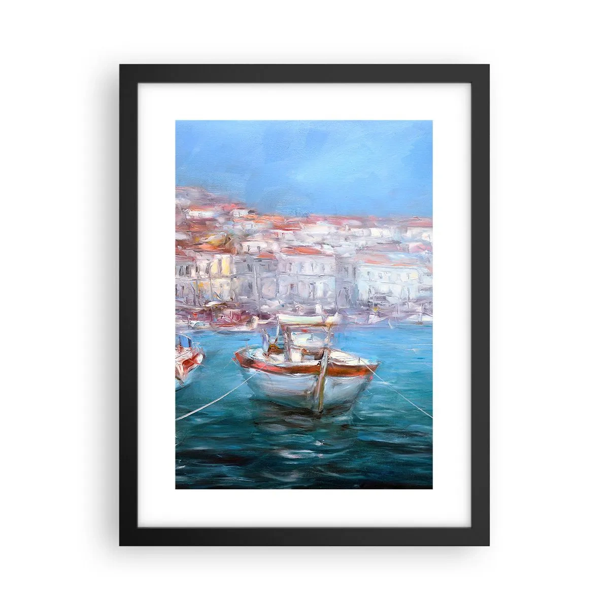 Affiche dans un cadre noir - Poster - Baie italienne - 30x40 cm
