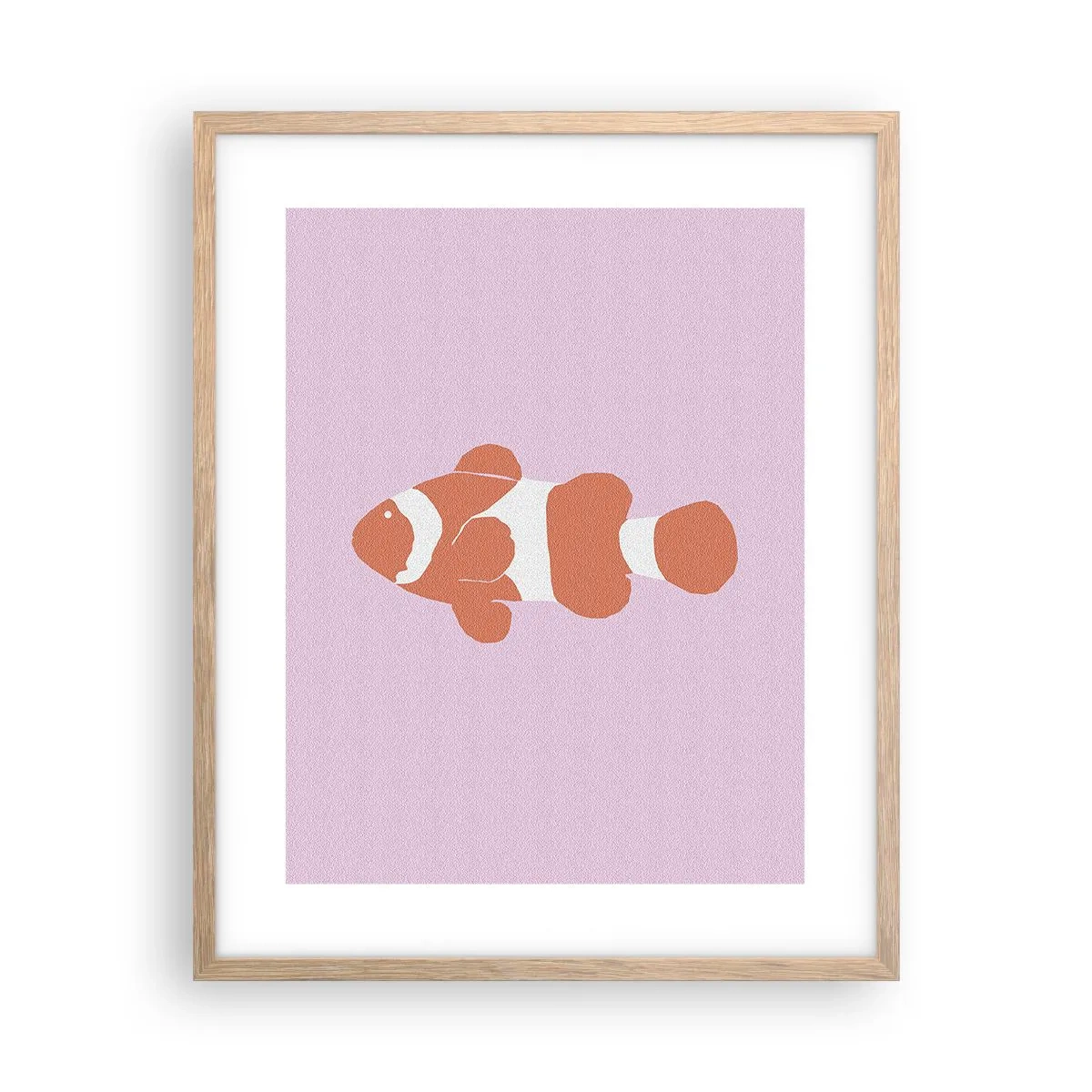 Affiche dans un chêne clair - Poster - En corail sur le visage et la queue - 40x50 cm