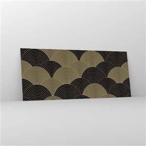 Impression sur verre - Image sur verre - Motif Art Déco avec demi-cercles et lignes dorées - 120x50cm - Unité dans la multiplicité - Décoration murale moderne pour le salon et la chambre ARTTOR