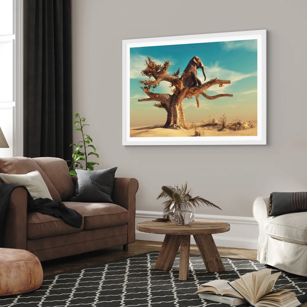 Affiche dans un cadre blanc - Poster - Nouveau point de vue - 100x70 cm