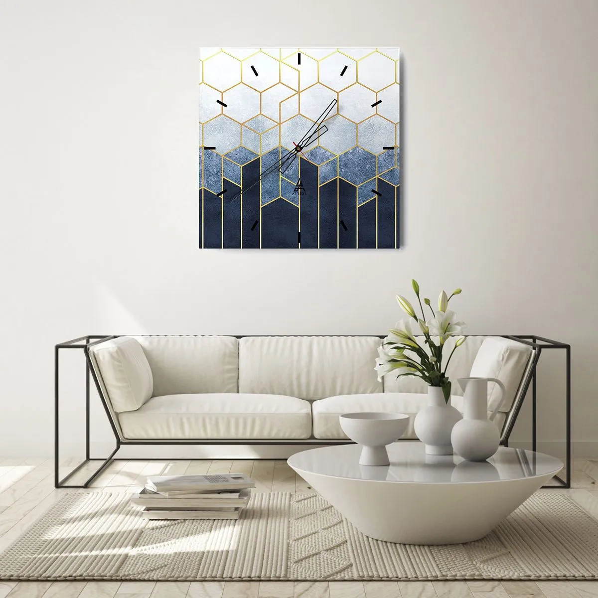 Horloge murale - Pendule murale - Composition en rythme syncopé - 30x30 cm