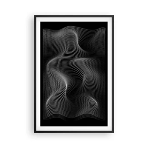 Affiche dans un cadre noir - Poster - Danse de lumière dans l'espace - 61x91 cm