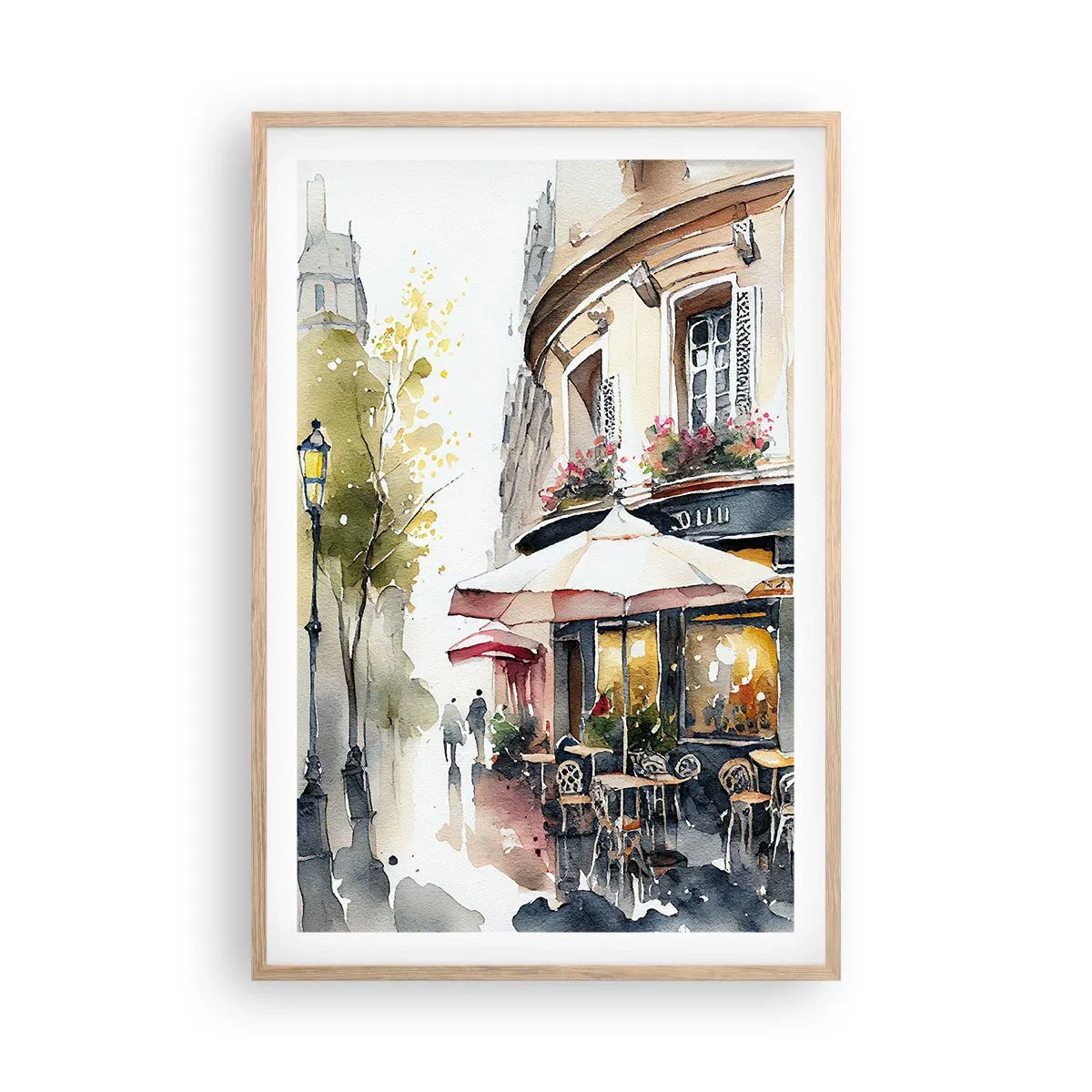Affiche dans un chêne clair - Poster - Matinée parisienne - 61x91 cm