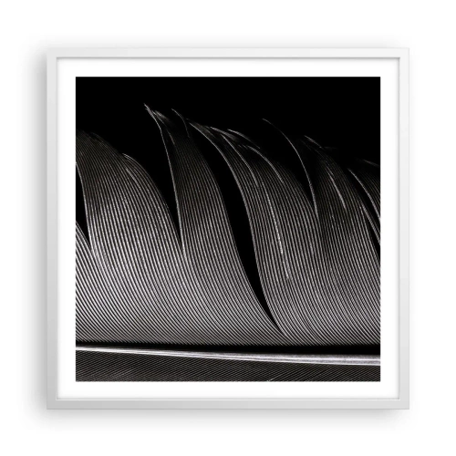 Affiche dans un cadre blanc - Poster - La plume – un design magnifique - 60x60 cm