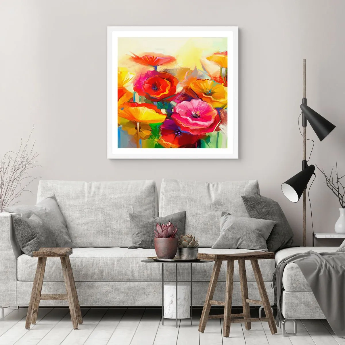 Affiche dans un cadre blanc - Poster - Pas seulement rouge - 50x50 cm