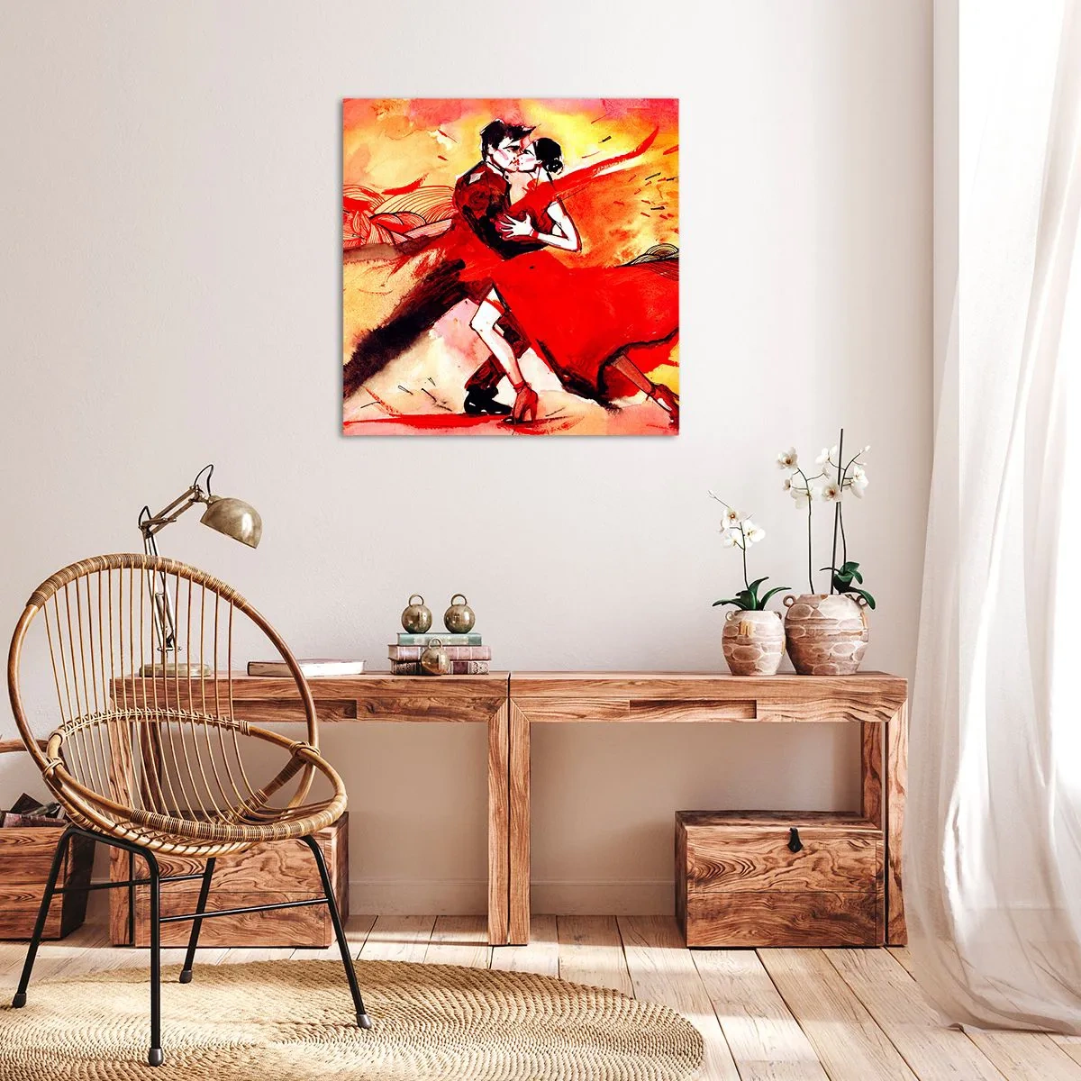 Impression sur toile - Image sur toile - Le rythme violet de la passion - 40x40 cm