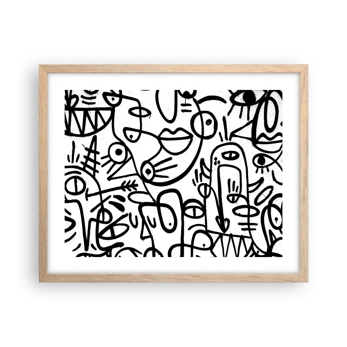 Affiche dans un chêne clair - Poster - Visages et mirages - 50x40 cm
