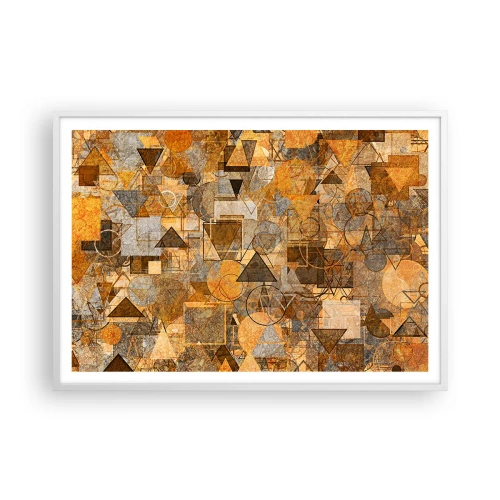 Affiche dans un cadre blanc - Poster - Le monde en forme - 100x70 cm