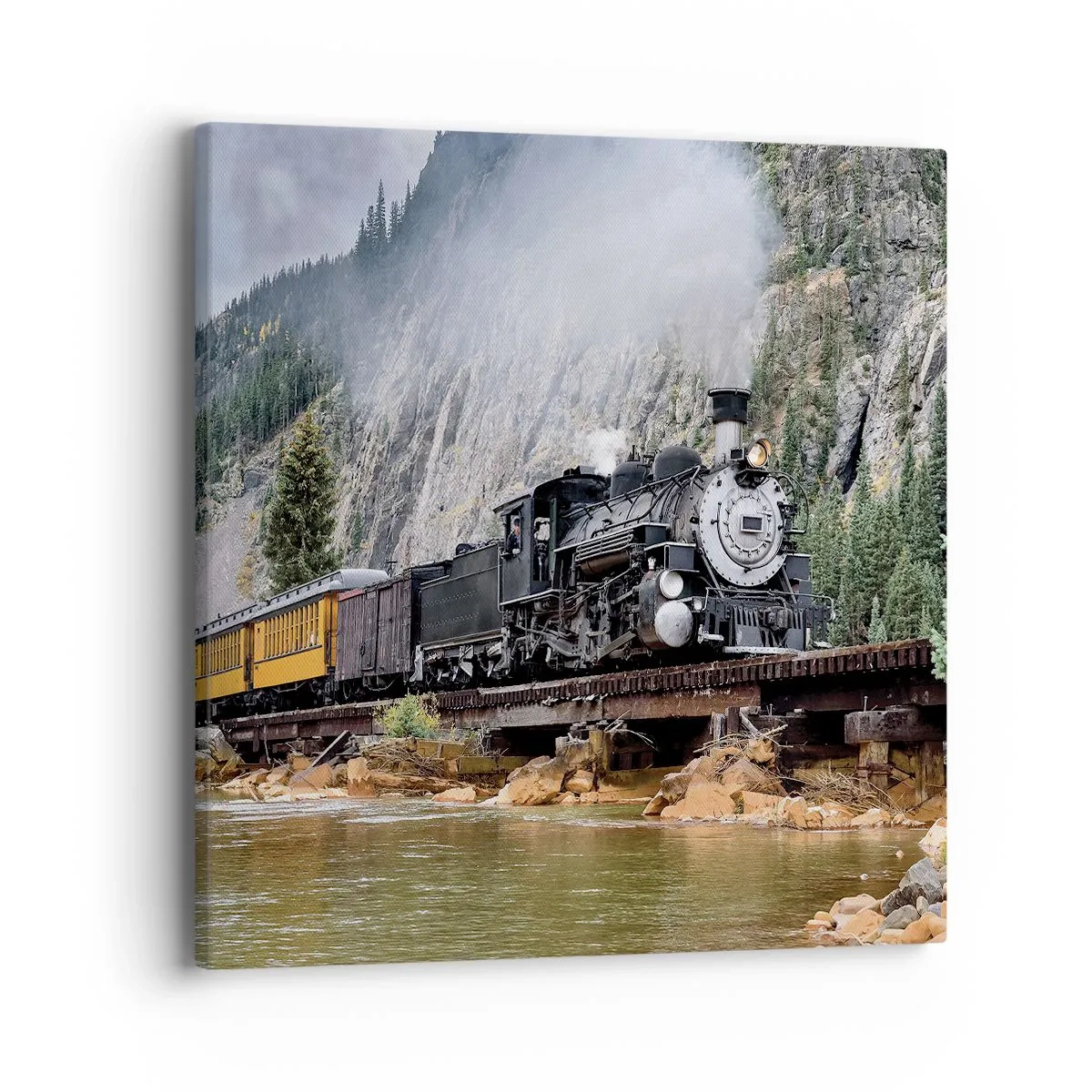 Impression sur toile - Image sur toile - Et lui jusqu'où? Jusqu'où? - 40x40 cm