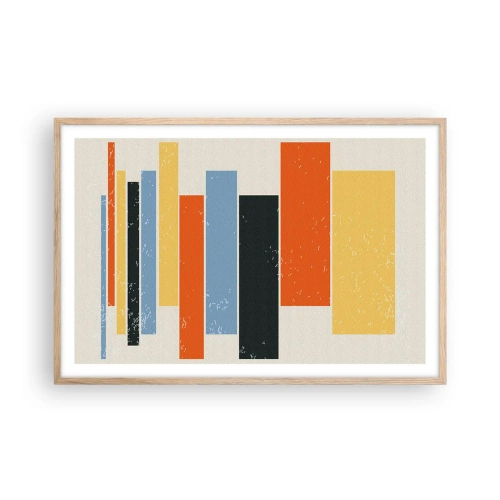 Affiche dans un chêne clair - Poster - Notation musicale - 91x61 cm