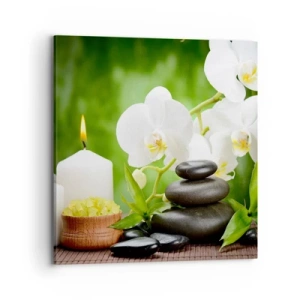 Impression sur toile - Image sur toile - Doux, floral, toucher délicat - 70x70 cm