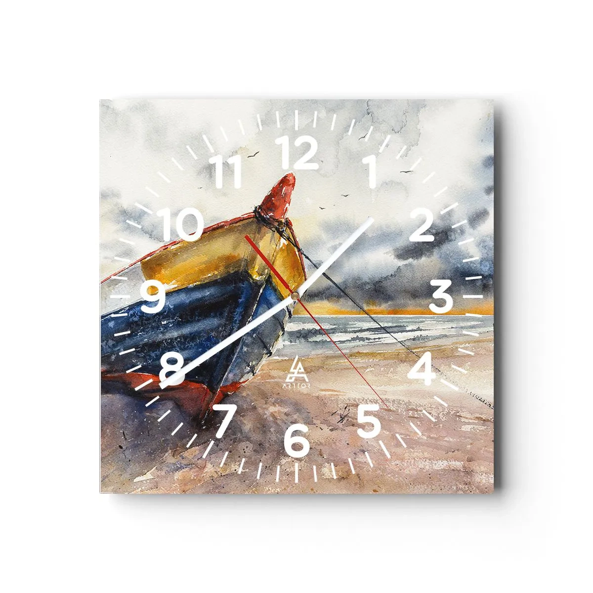Horloge murale - Pendule murale - Repos sur le rivage - 40x40 cm