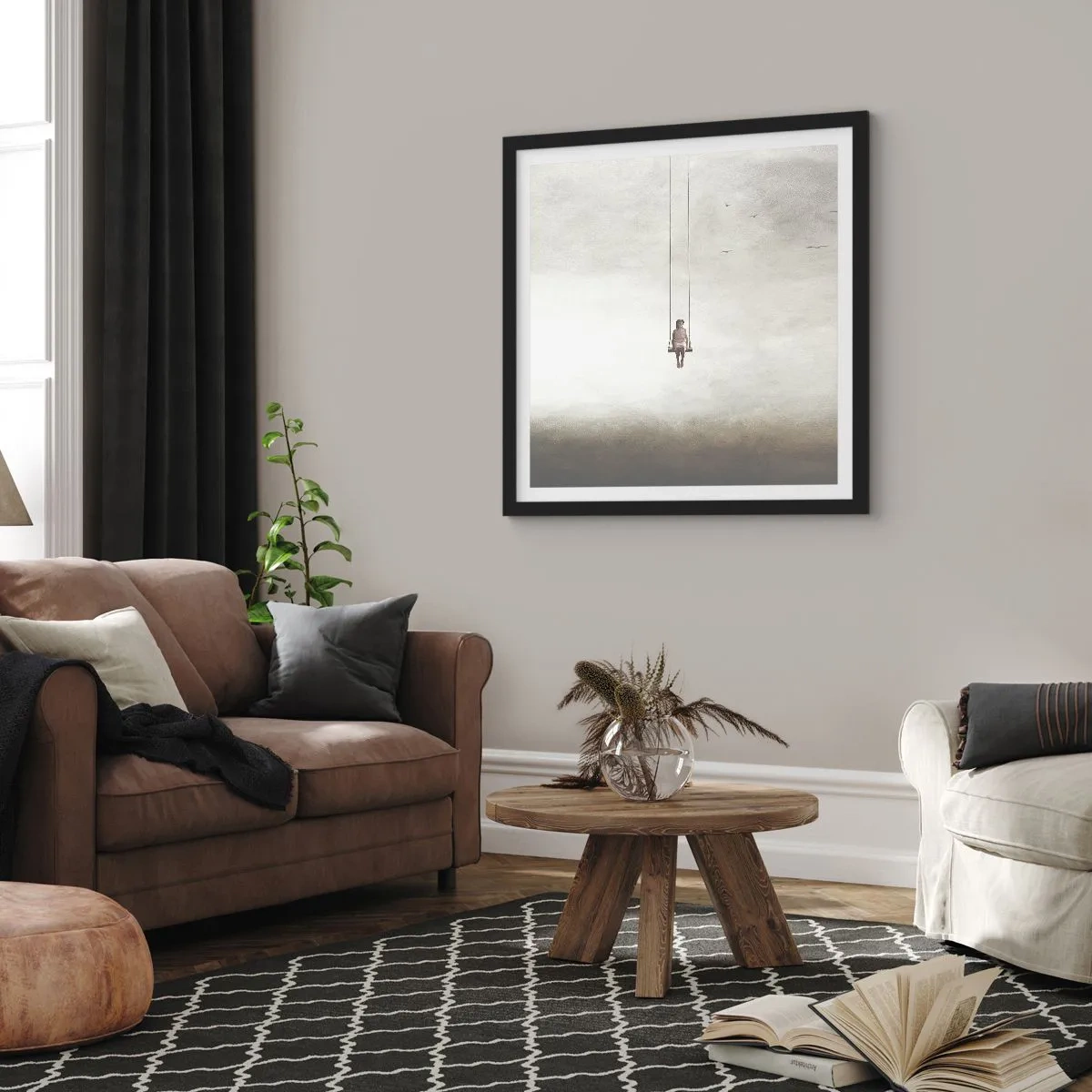 Affiche dans un cadre noir - Poster - Enfant en nous - 50x50 cm