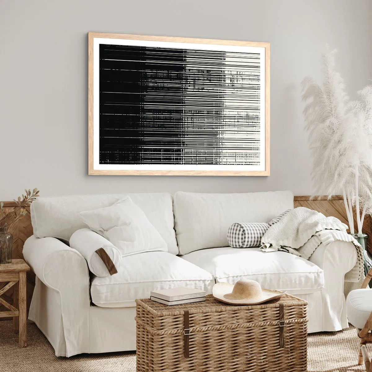 Affiche dans un chêne clair - Poster - Ondes et vibrations - 91x61 cm