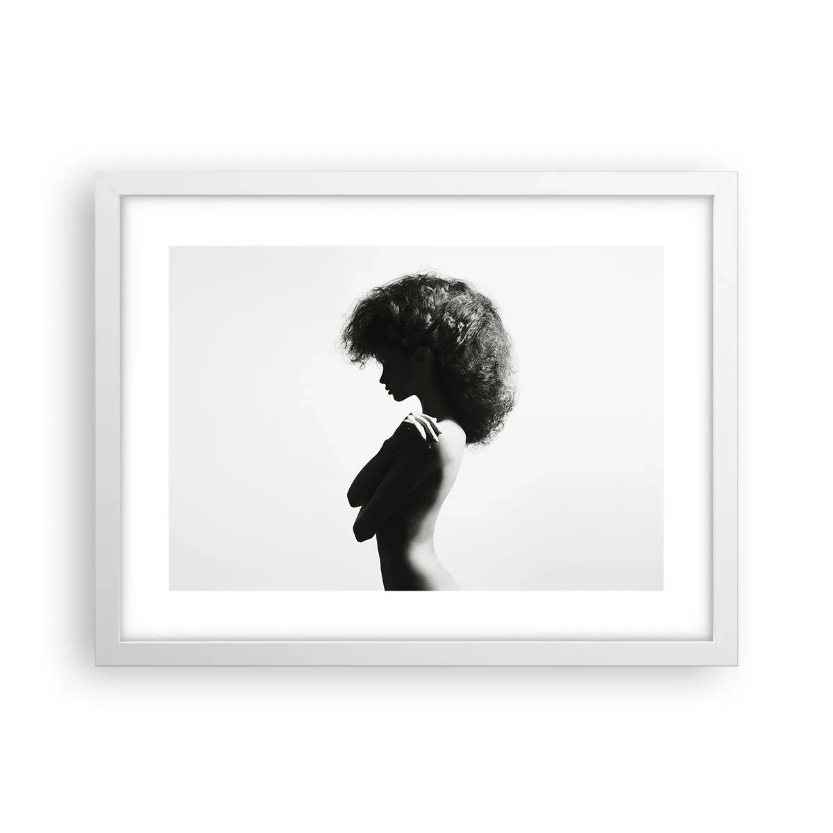 Affiche dans un cadre blanc - Poster - Comme une fleur au bout d'une fine tige - 40x30 cm