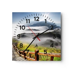 Horloge murale - Pendule murale - Tissé d'éblouissement et de brouillard - 40x40 cm