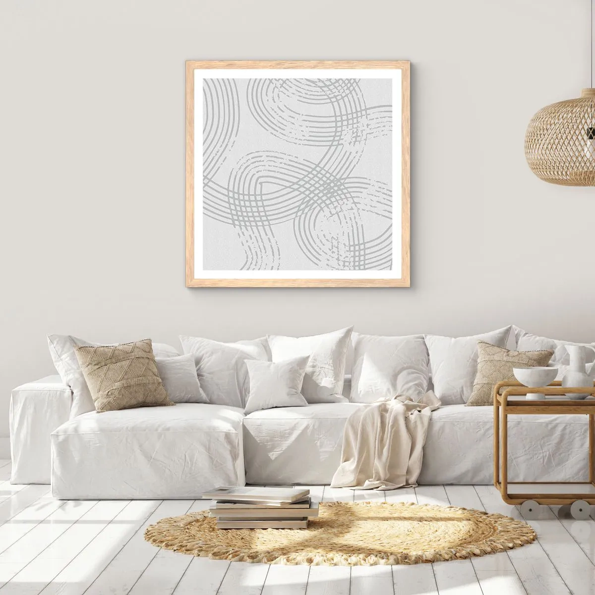 Affiche dans un chêne clair - Poster - Il n'y a pas de chemin droit - 60x60 cm