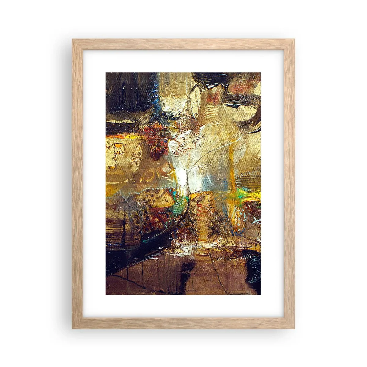 Affiche dans un chêne clair - Poster - Froid, tiède, chaud - 30x40 cm