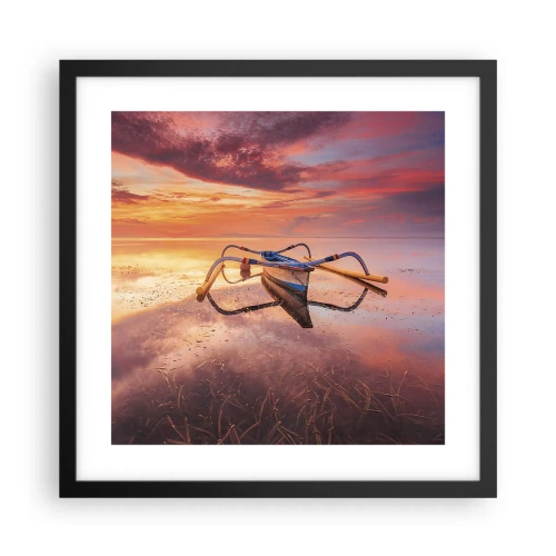 Affiche dans un cadre noir - Poster - Le calme d'une soirée tropicale - 40x40 cm