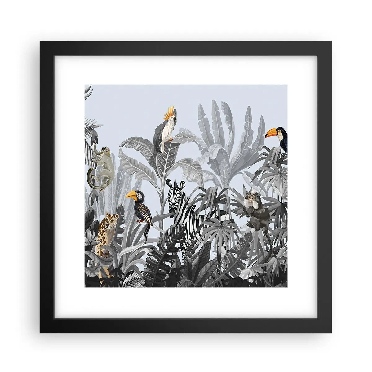 Affiche dans un cadre noir - Poster - Conte de fées africain - 30x30 cm
