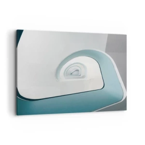 Impression sur toile - Image sur toile - Architecture minimaliste aux lignes arrondies - 100x70cm - Au profondeur du bleu - Décoration murale moderne pour le salon et la chambre ARTTOR