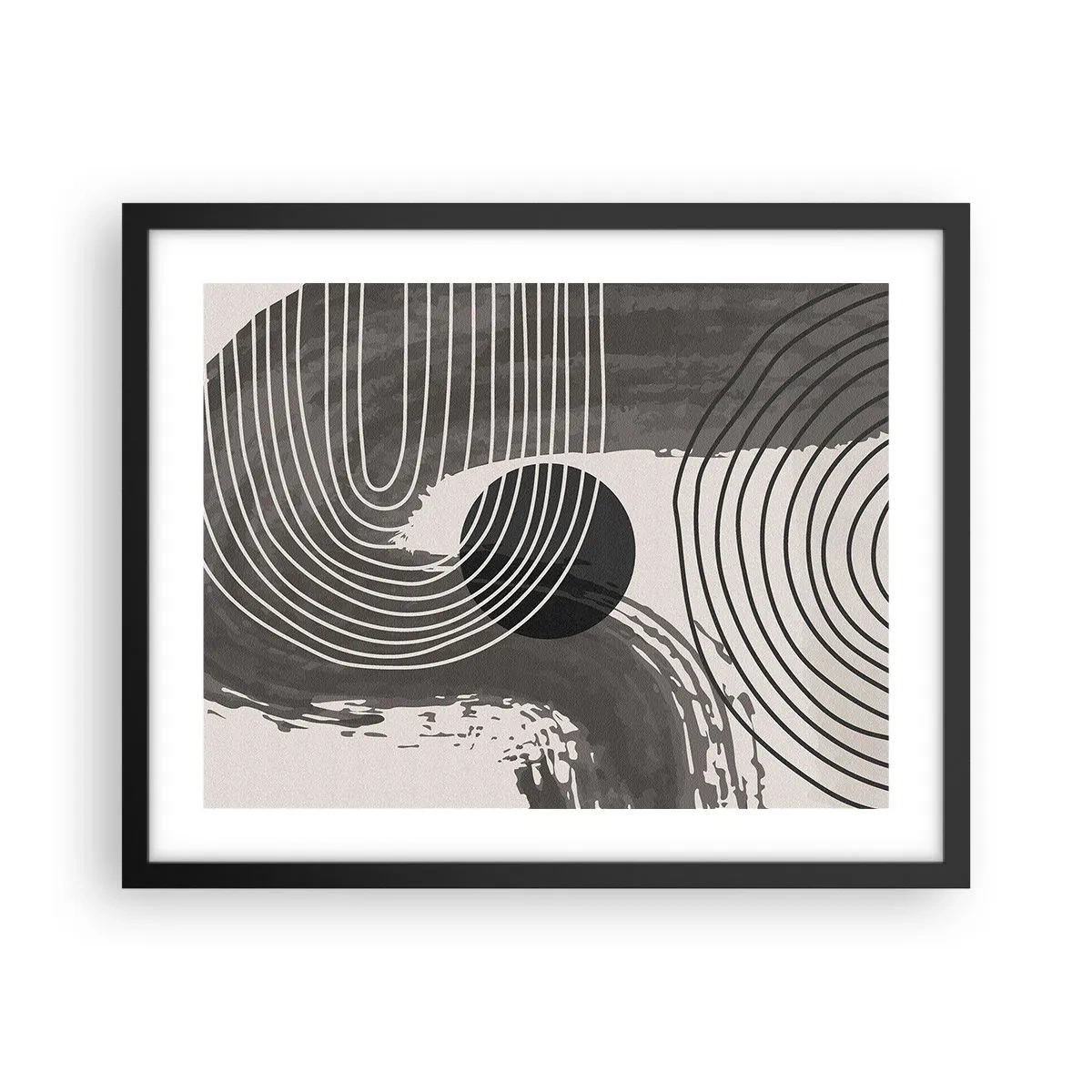 Affiche dans un cadre noir - Poster - L'ovale gagne - 50x40 cm