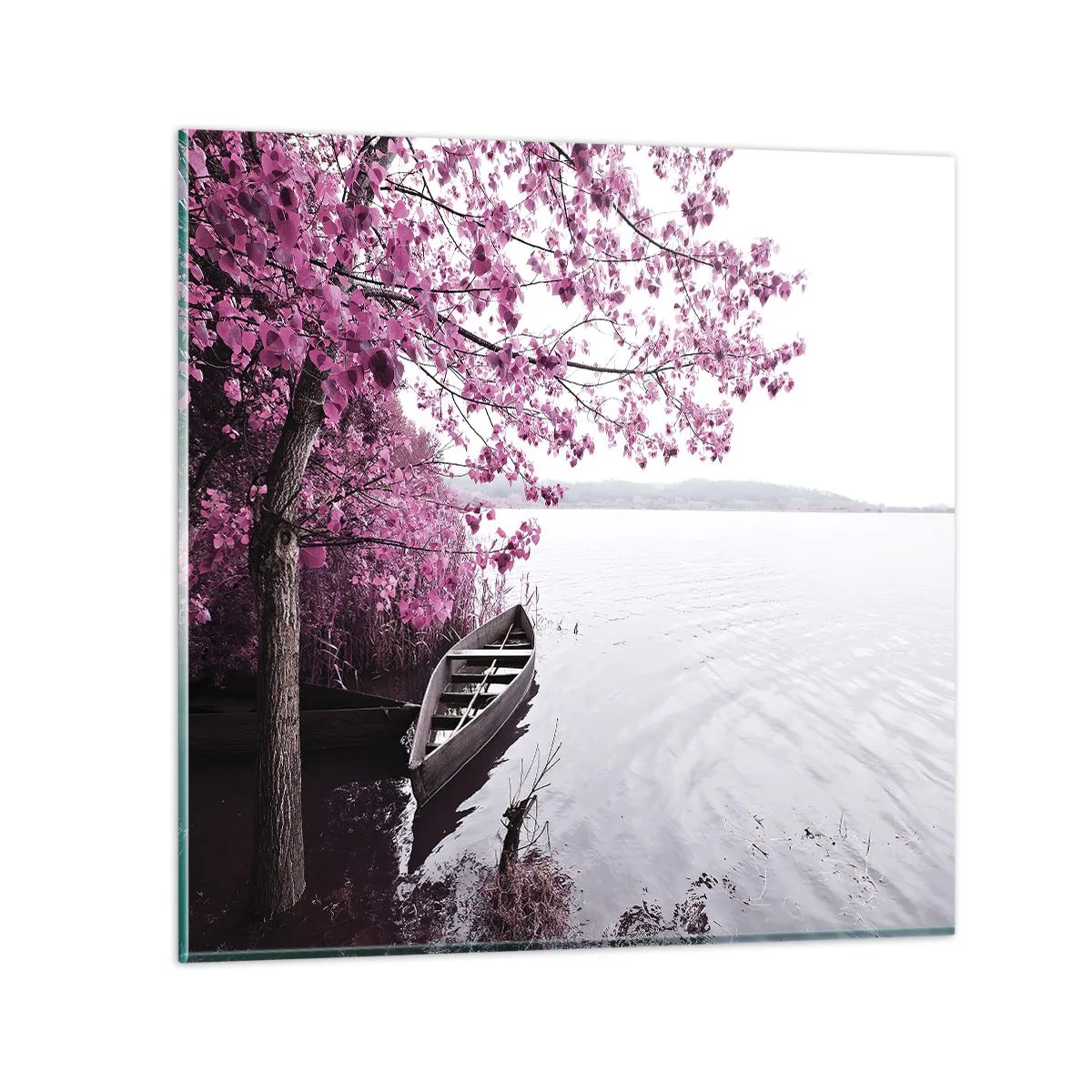 Impression sur verre - Image sur verre - Dans un silence rose - 40x40 cm