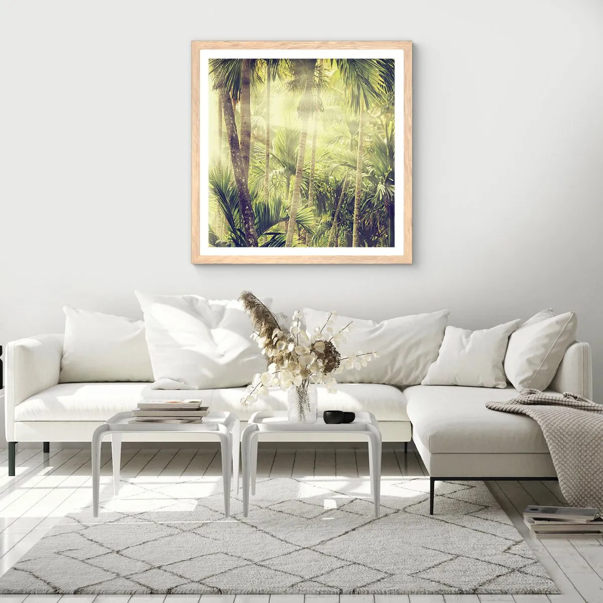 Affiche dans un chêne clair - Poster - Nature enflammée - 50x50 cm