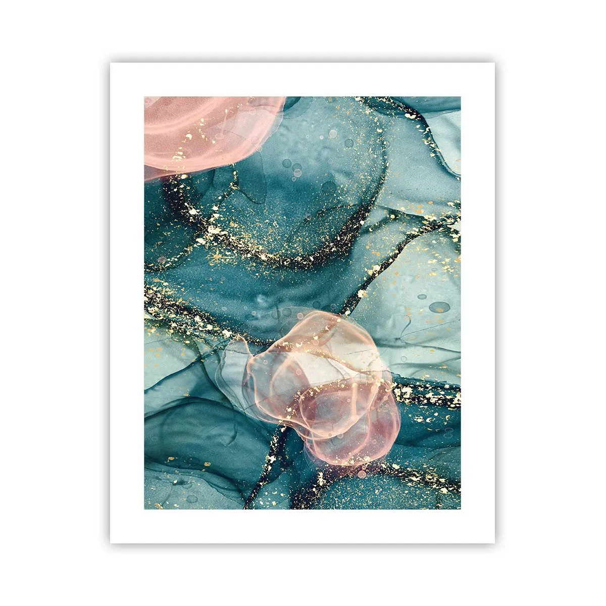 Affiche - Poster - Soie bleu, tulle rose - 40x50 cm