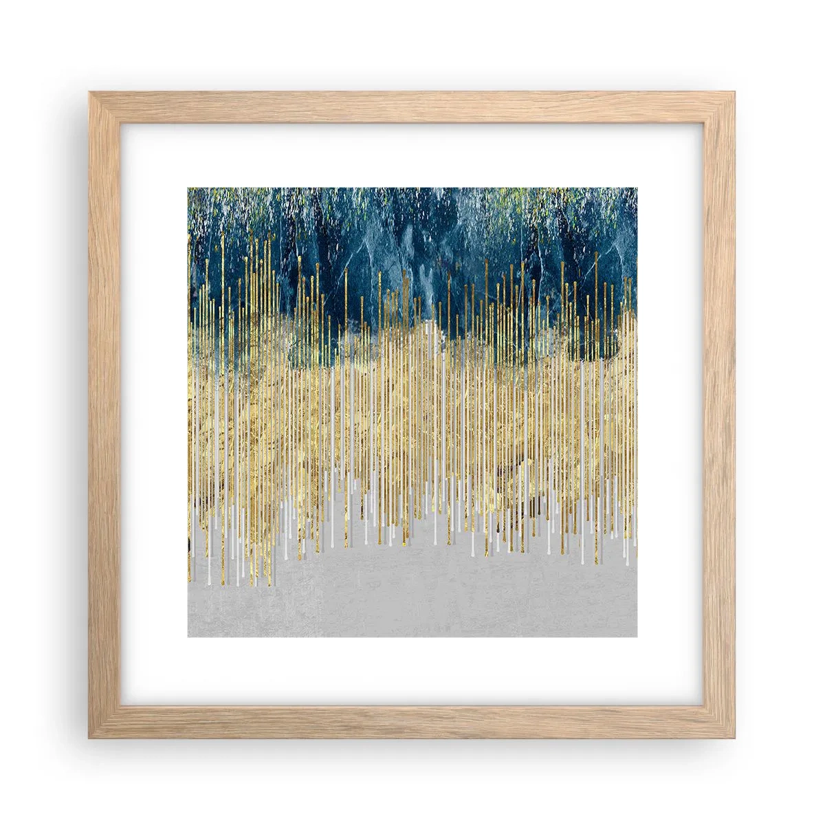 Affiche dans un chêne clair - Poster - Bordure dorée - 30x30 cm