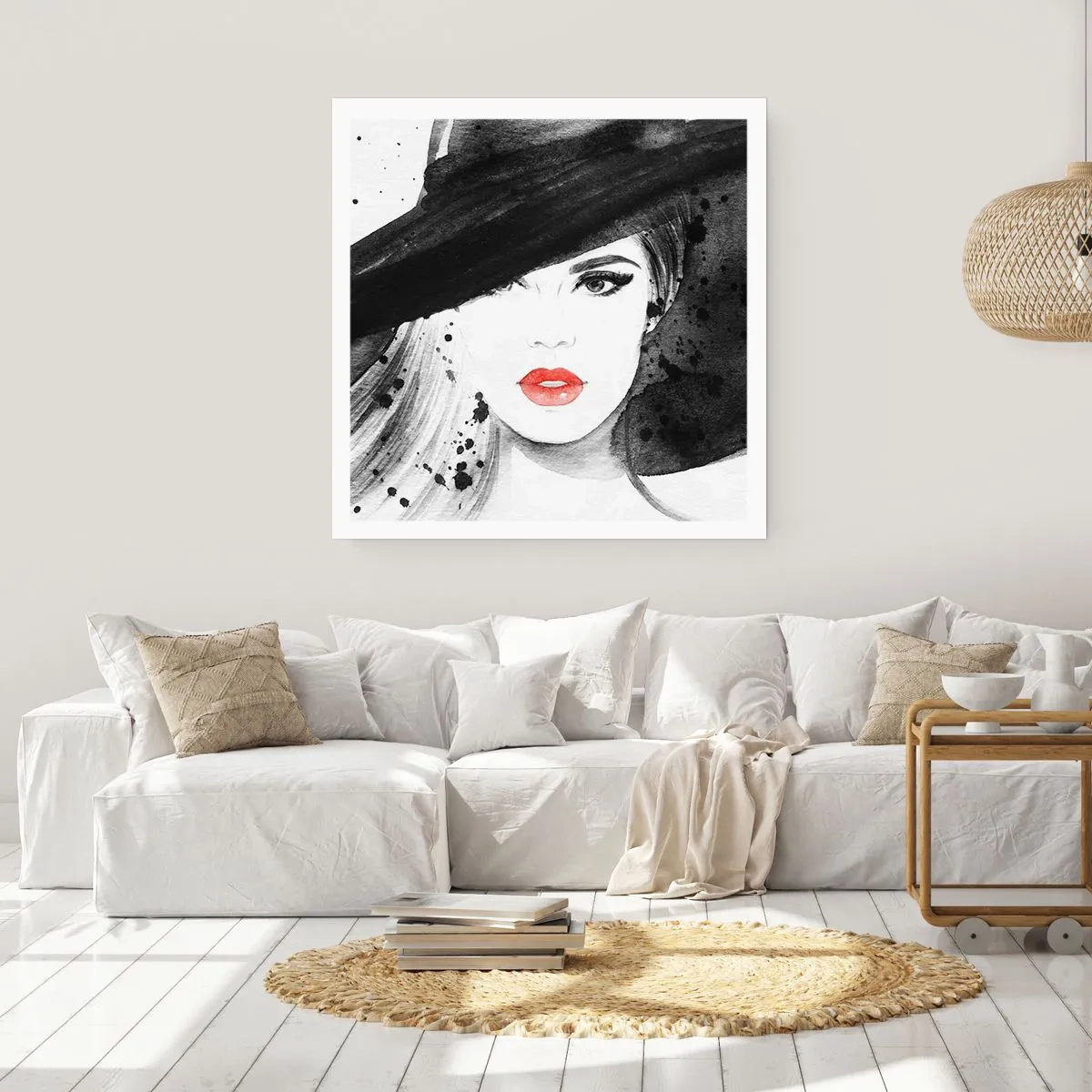 Affiche - Poster - Dame en noir - 40x40 cm