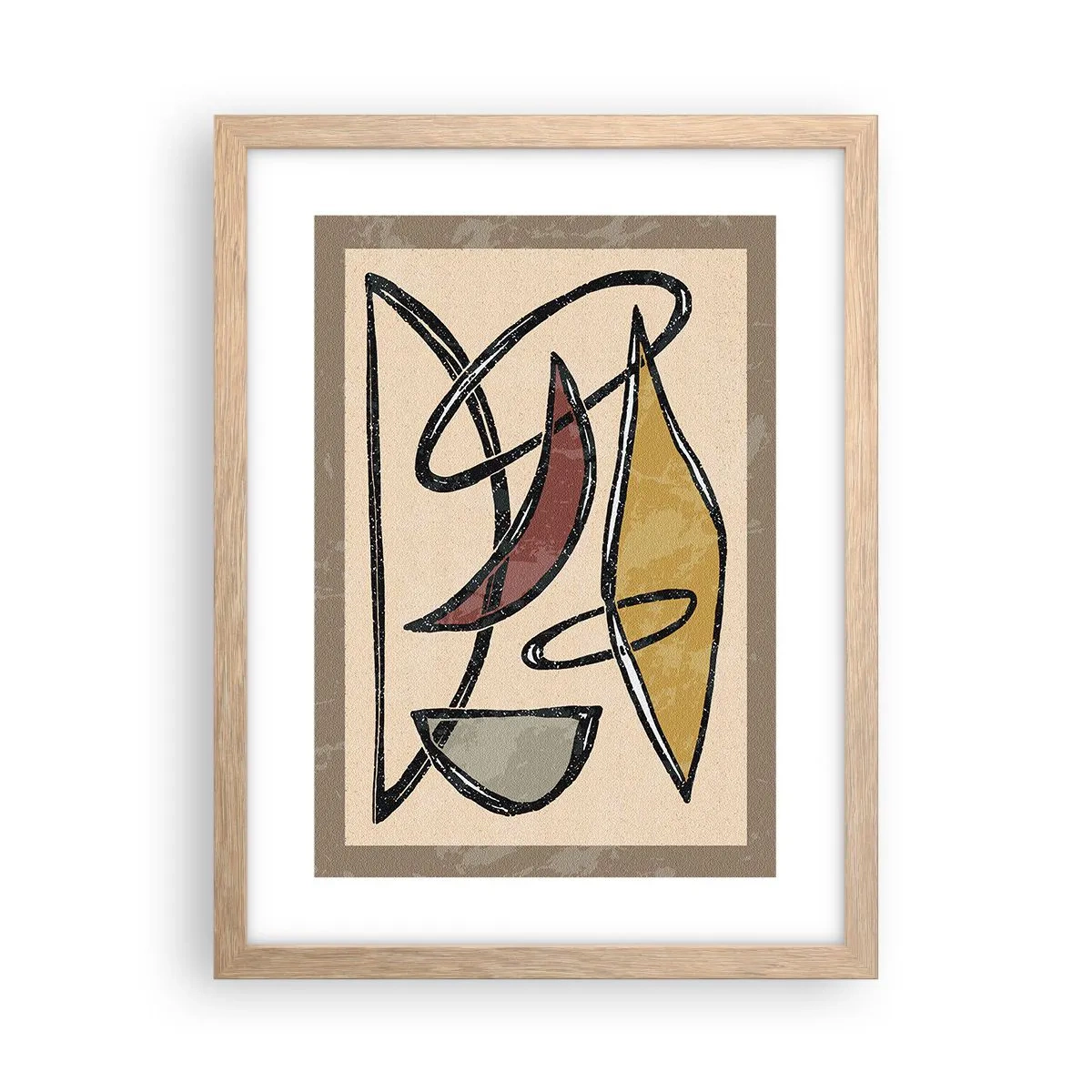 Affiche dans un chêne clair - Poster - Composition – arcs et ovales - 30x40 cm