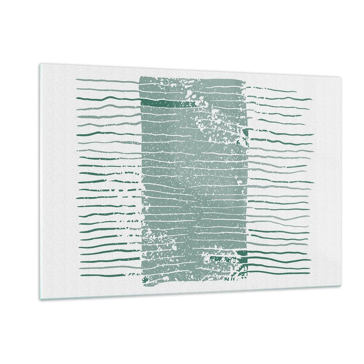 Impression sur verre - Image sur verre - Les lignes horizontales de la mer avec un effet vieilli créent une structure abstraite - 120x80cm - Abstraction de la mer - Décoration murale moderne pour le salon et la chambre ARTTOR