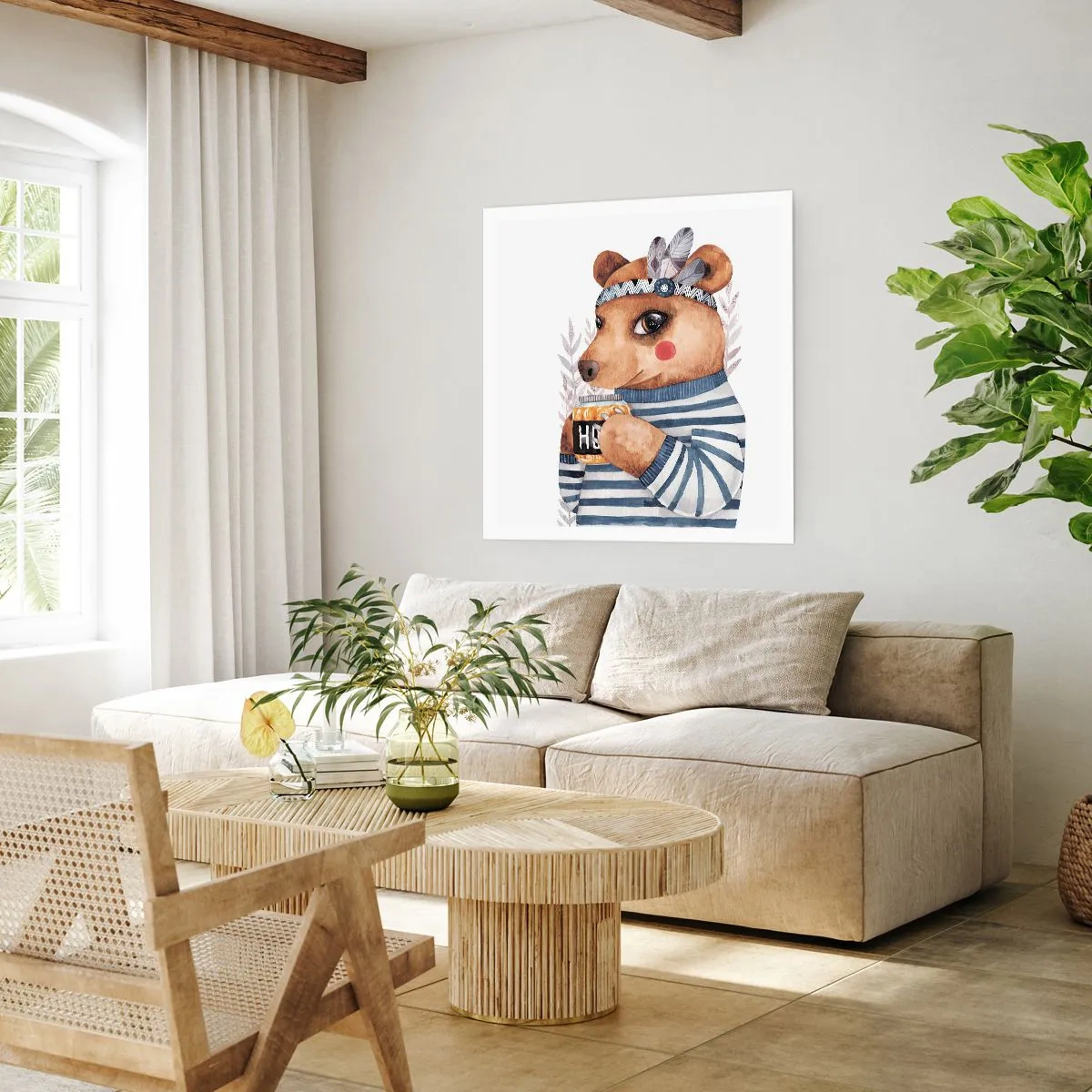 Affiche - Poster - Un nounours trop mignon - 30x30 cm