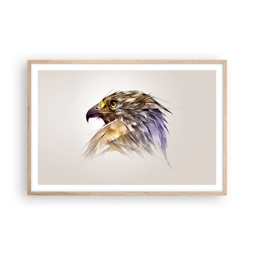 Affiche dans un chêne clair - Poster - Portrait d'un guerrier - 91x61 cm