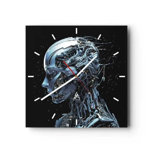 Horloge murale - Pendule murale - La technologie est une femme - 40x40 cm