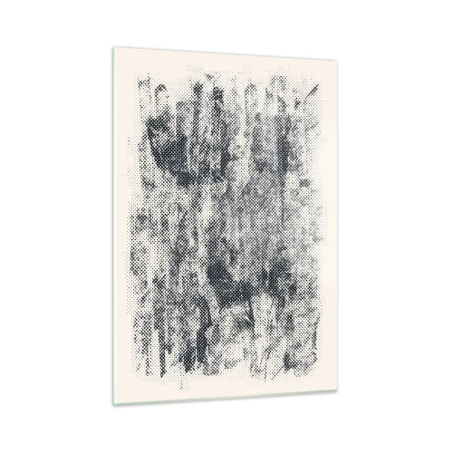 Impression sur verre - Image sur verre - Abstraction en noir et blanc avec un effet de flou - 50x70cm - Composition brumeuse - Décoration murale moderne pour le salon et la chambre ARTTOR