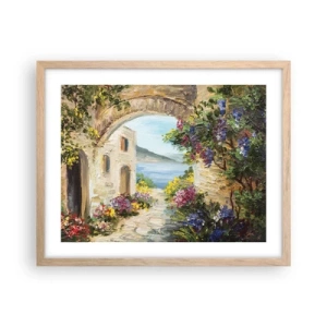 Affiche dans un chêne clair - Poster - Le charme d'une province côtière - 50x40 cm