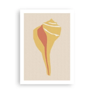 Affiche - Poster - Graphiques de coquille minimalistes aux couleurs chaudes - 50x70cm - Abstraction organique – croissance - Décoration murale moderne pour le salon et la chambre ARTTOR