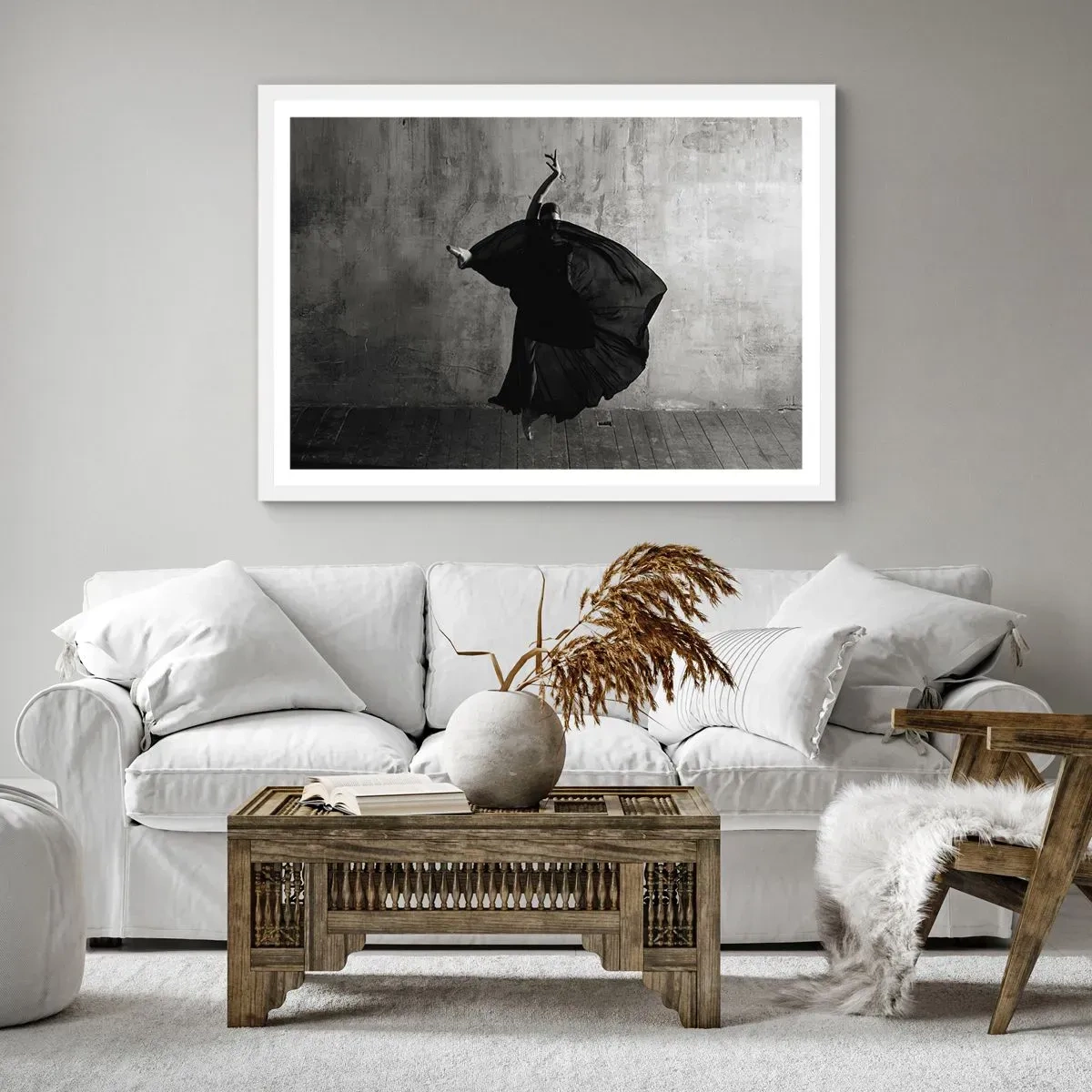 Affiche dans un cadre blanc - Poster - Pas plein de passion - 50x40 cm