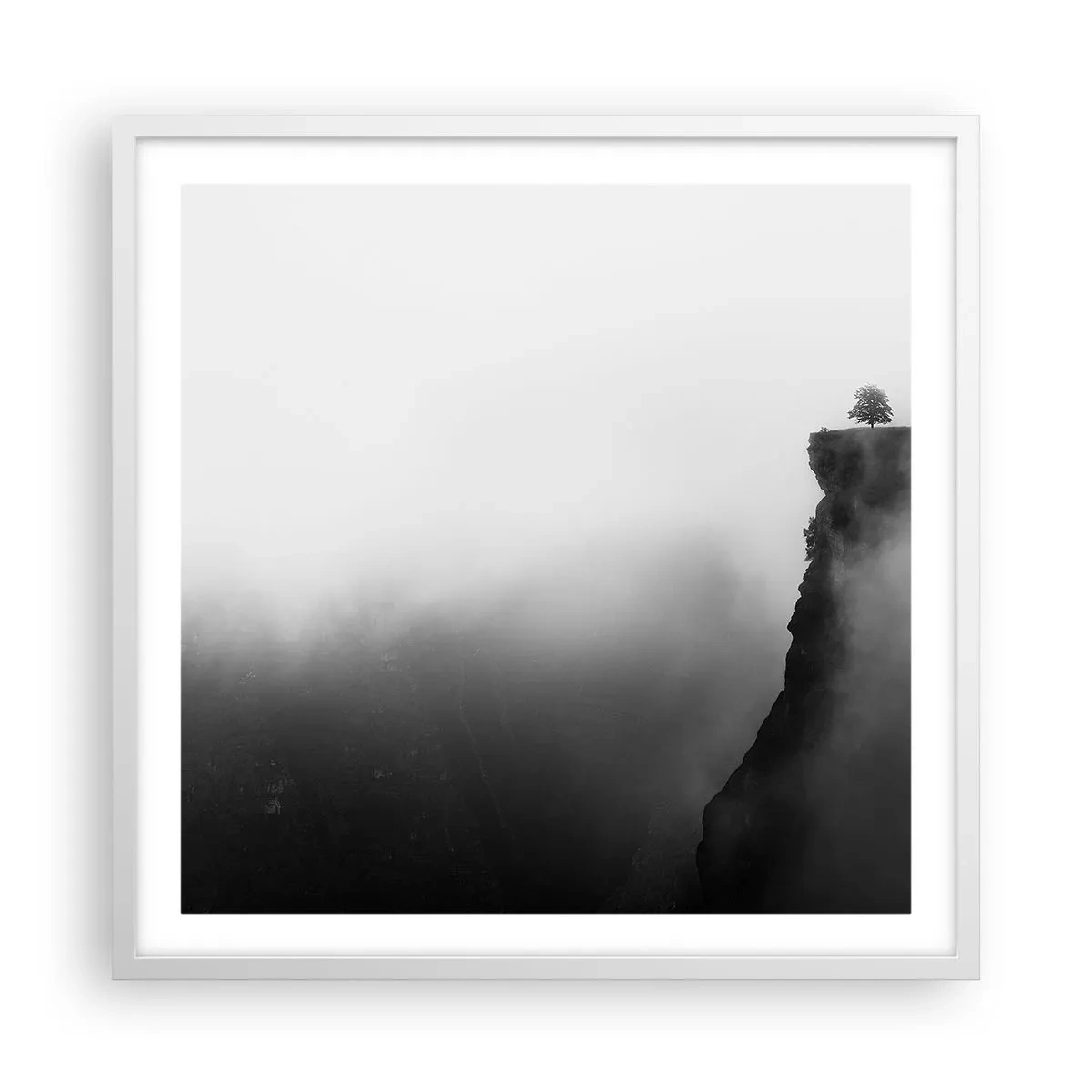Affiche dans un cadre blanc - Poster - Au bord du monde - 60x60 cm