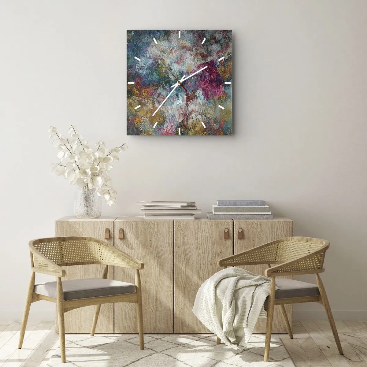 Horloge murale - Pendule murale - En pleine floraison - 40x40 cm