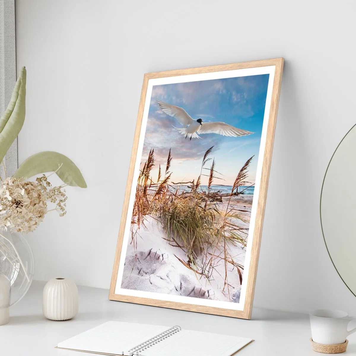 Affiche dans un chêne clair - Poster - Vent de mer - 40x50 cm