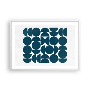 Affiche dans un cadre blanc - Poster - Cercles et demi-cercles - 70x50 cm