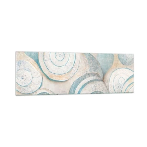 Impression sur verre - Image sur verre - Coquillages abstraits aux tons pastel - 160x50cm - Que cache la coque ? - Décoration murale moderne pour le salon et la chambre ARTTOR