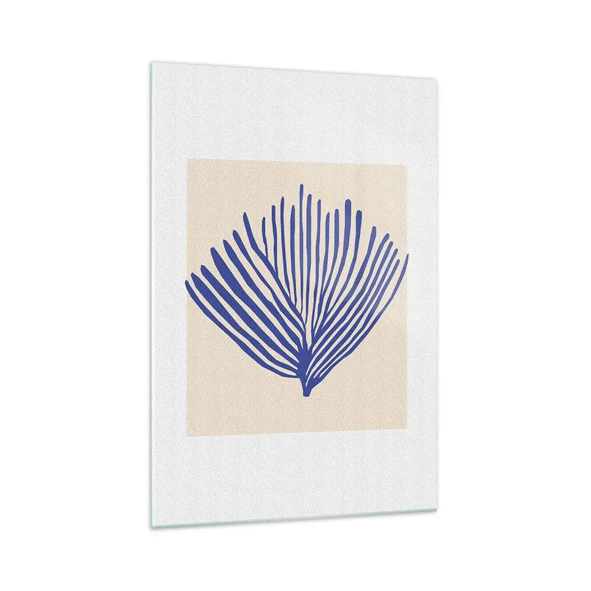 Impression sur verre - Image sur verre - Éventail bleu - 70x100 cm