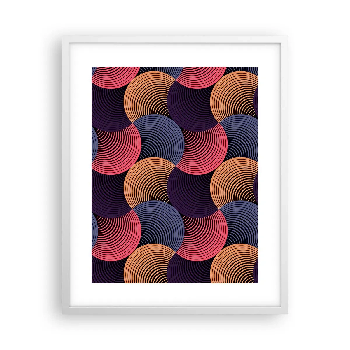 Affiche dans un cadre blanc - Poster - Dans un rythme circulaire - 40x50 cm