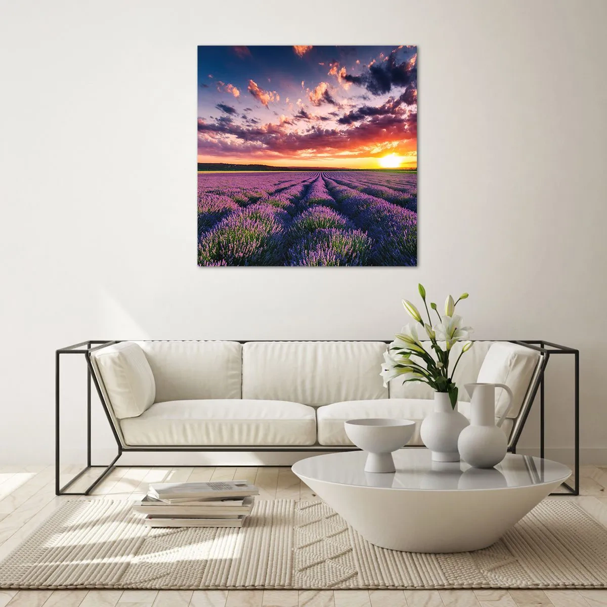 Impression sur verre - Image sur verre - Monde de lavande - 40x40 cm