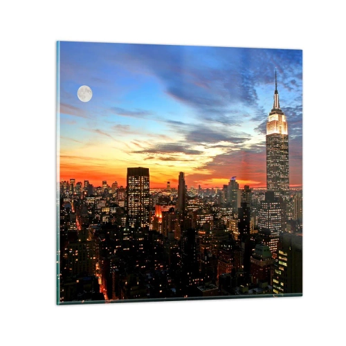 Impression sur verre - Image sur verre - Nuit américaine lumineuse - 30x30 cm