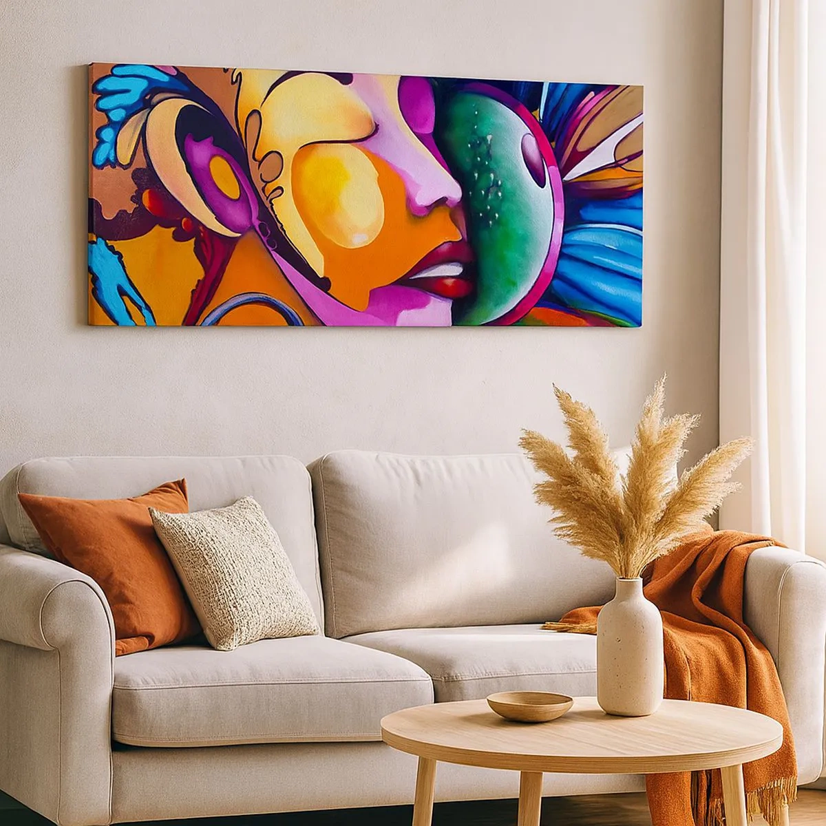 Impression sur toile - Image sur toile - Toucher avec la couleur - 100x40 cm